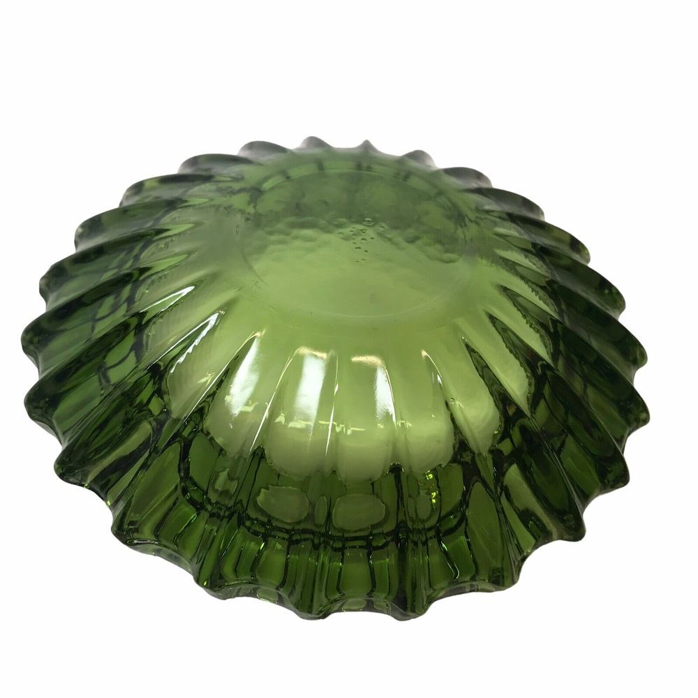 Vintage 1960s Emerald Green Ashtray Pressed Fostoria Mid Century Starburst Retro - Picture 3 of 9